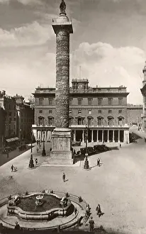 Geneology Prints: Column at Colonna Square. Rome. 1930