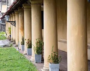 Galle Prints: Columns pillars of colonial building in historic town of Galle, Sri Lanka, Asia