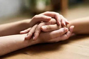 Holding Hands Prints: Comfort, holding hands and support of friends