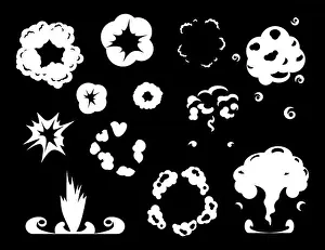 Blowing Prints: Comic explosion. Cartoon spark effect and magic energy flashes
