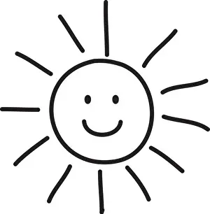 Childs Prints: comic sun with sun drawing