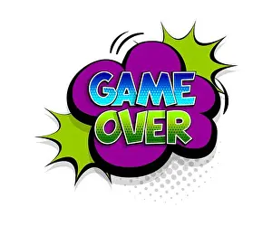 Pop Art Prints: Comic text Game Over speech bubble pop art style
