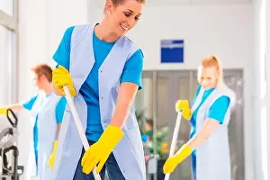 Cleaner Prints: Commercial cleaning brigade working