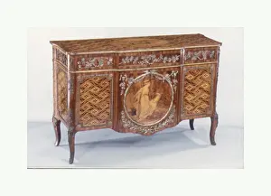 Sets Prints: Commode (part of a set), Marquetry medallion attributed to Christopher Fuhrlogh, ca. 1772