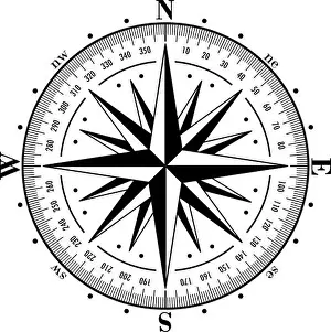 Compass rose isolated on white. Vector illustration