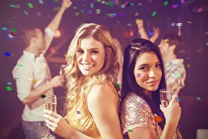 Weekend Activities Prints: Composite image of happy friends dancing