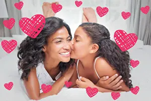 Pajamas Prints: Composite image of red hearts