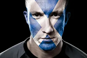 Rugby Prints: Composite image of scottish rugby player