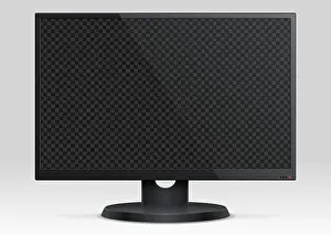 Transparency Prints: Empty computer lcd monitor with transparency screen 3d vector mockup