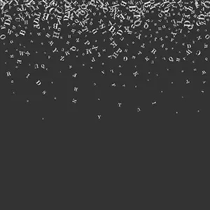 Back To School Prints: Concept of school background. White chalk falling letters of English language