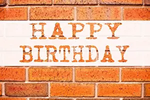 Letterpress Prints: Conceptual announcement text caption inspiration showing Happy Birthday
