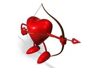 Flirting Prints: Conceptual image showing stylistic heart with the bow and arrow on it