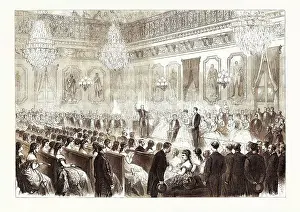 Retro Styled Prints: Concert in the Salle Des Marechaux at the Tuileries Paris France 1869