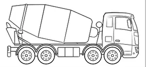 Beton Prints: Concrete mixer truck - vector illustration