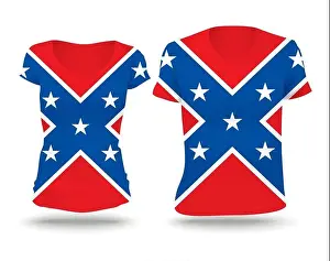 Black Body Prints: Confederate flag shirt design - vector illustration