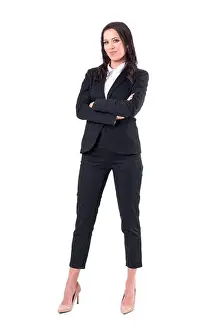 Arms Crossed Prints: Confident successful independent strong business woman with crossed arms in elegant suit