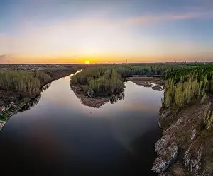Ekaterinburg Prints: Confluence of the Iset and Kamenka rivers in the city Kamensk-Uralskiy