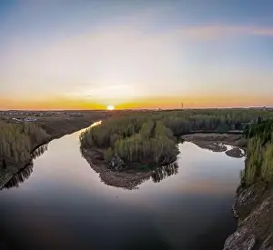 Ekaterinburg Prints: Confluence of the Iset and Kamenka rivers in the city Kamensk-Uralskiy