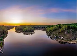 Ekaterinburg Prints: Confluence of the Iset and Kamenka rivers in the city Kamensk-Uralskiy