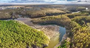 Ekaterinburg Prints: Confluence of the Iset and Kamenka rivers in the city Kamensk-Uralskiy