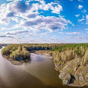 Confluence of the Iset and Kamenka rivers in the city Kamensk-Uralskiy