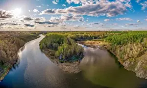 Confluence of the Iset and Kamenka rivers in the city Kamensk-Uralskiy