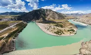 Mountain River Prints: The confluence of two rivers, Katun and Chuya
