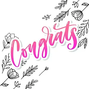 Admiration Prints: Congrats hand written lettering for congratulations card