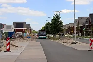 Residential District Prints: Construction of new houses with infrastructure in new residential area Westergouwe in Gouda the Netherlands