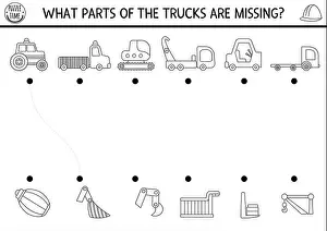 Quiz Prints: Construction site matching activity with special technics
