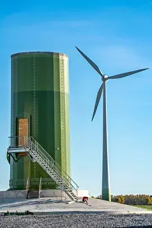 Alternative Energy Prints: Construction site of a new wind turbine