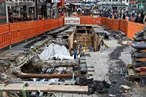 Europaeisch Prints: construction site in the pedestrian zone