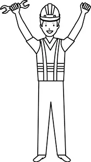 Repairman Prints: construction worker with wrench avatar