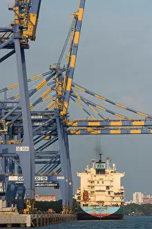 Kerala Prints: Container ship of Maersk Line, cranes
