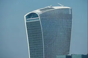 Highrise Prints: Contemporary Walkie Talkie Skyscraper, Bright Sunny Day in London, UK