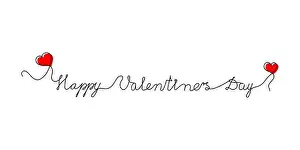 Loop Prints: Continuous One Line script cursive text Happy Valentine's Day
