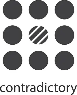 Surrounded Prints: Contradictory glyph icon. Silhouette symbol
