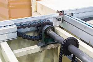 Assembly Line Prints: Conveyor chain drive shaft production line of the factory