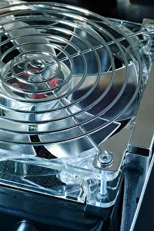 Radiator Prints: cooling fan fragment fixed on heat exchanger with protection frame