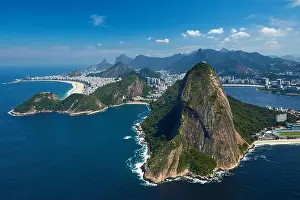 Aerial Photo Prints: Copacabana Beach (left), Red Beach (Praia Vermelha)