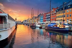 Images Dated 25th July 2016: Copenhagen, Nyhavn Canal. Image of Nyhavn Canal in Copenhagen, Denmark during beautiful sunset