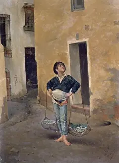 Salesman Prints: COPIA DEL CENACHERO DE LEONCIO TALAVERA - 1877 - OLEO/TABLA - 49x35