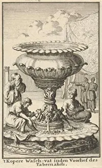 Rituals Prints: Copper laundry vessel or rinsing basin in the court of the tabernacle; The copper Wasch barrel Ins of Voorhof des