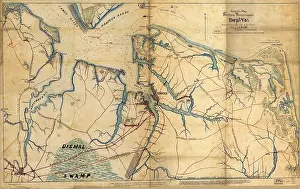 Allen Prints: Copy of a map military reconnaissance Dep't Va