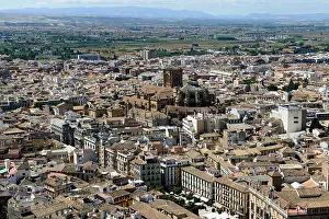 Palaces Prints: Cordoba City aerial view viewpoint overview taken from Alhambra palaces and gardens Granada Andalusia Spain RM World