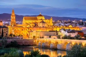 Location View Prints: Cordoba, Spain old town skyline at the Mosque-Cathedral at night