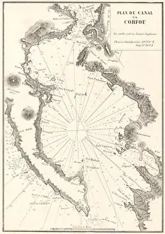 Ports Prints: The Corfu Channel. Plan du canal de Corfou'. Greece. Albania. GAUTTIER 1854 map