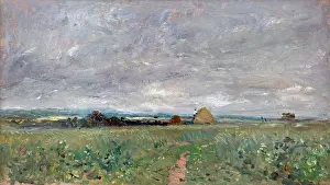 Panting Prints: Corn field under a stormy sky 1870 Charles Francois Daubigny 1817 - 1878 France French