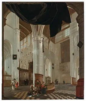Religious Painting Prints: Cornelis de Man's Interior of the Nieuwe Kerk