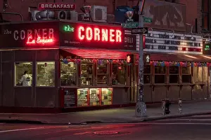 Neon Prints: The Corner Deli (La Esquina) on Kenmare Street in the SoHo neighborhood of New York City